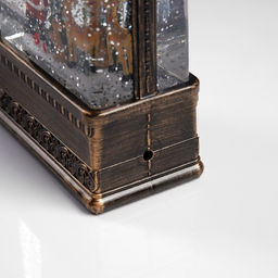 Светодиодная фигура «Фонарь с Дедом Морозом» 10.5×21×6.5 см, пластик, от батареек АААх3, USB, свечение тёплое белое