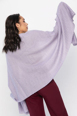 Вязаный палантин (пыльно-сиреневый) ВП01-1М