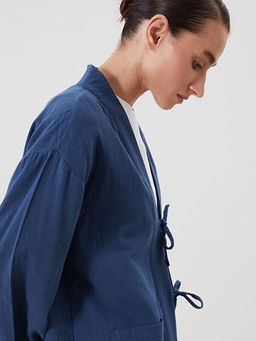V Yaka Oversize M?slin Kad?n Kimono