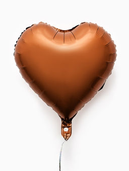Цена за 2 шт. Воздушные шары фольгированные 17" «Сердце», шоколадный сатин, набор 5 шт.