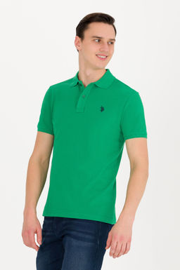 Мужская зеленая футболка с воротником поло Basic - U.s. polo assn фото 2