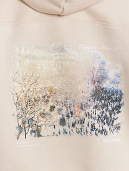 Худи женское светло-бежевое с печатью