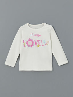 Bisiklet Yaka Bask?l? K?z Bebek Pijama ?st