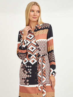 платье миди с длинным рукавом на поясе - Glenfield фото 6