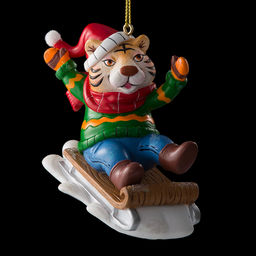 Цена за 1 шт. Украшение ErichKrause Decor Тигренок на санках 9см