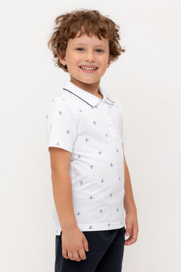 КР 302232-1/белый,морские якоря к569 джемпер-поло для мал - Crockid фото 4