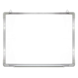 Доска магнитно-маркерная белая "Attomex" 1200x900 мм, с гальванизированным стальным листом на задней стороне, алюминиевая полка для маркеров, открытое крепление, термоусадочная пленка