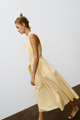 POPLIN MIDI DRESS WITH BELT - Zara фото 15