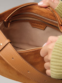 Замшевая сумка Deboro 30610 коричневый лист