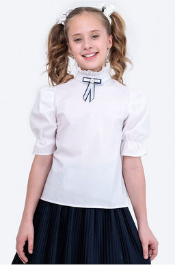 Хлопковая блузка из поплина для девочки Happyfox