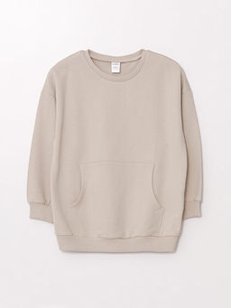 Bisiklet Yaka Uzun Kollu Bask?l? Erkek Bebek Sweatshirt