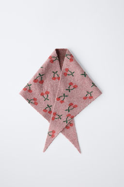 CHERRY TRIANGULAR KNIT SCARF