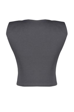 Trendyolmilla Siyah Vatkal? Fitted/Vucuda Oturan Bisiklet Yaka Crop Esnek Orme Bluz TWOSS23BZ00251  фото 19