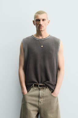 CAMISETA TANK PUNTO  LAVADO / Marr?n