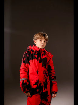 Зимний комбинезон для мальчиков, Saimaa, красный с черным фото 5