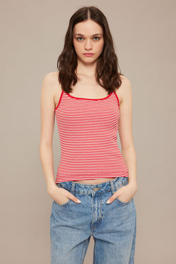 TRENDYOLMILLA Siyah Cizgili-Duz Antrasit 2li Paket Ask?l? Fitted Esnek Fitilli Orme Atlet TWOSS25AL00027 фото 16