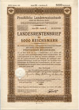 Облигация 4,5% 5000 марок 1940 года Германия
