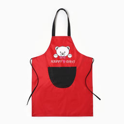 Фартук детский Этель Bear 44*60см, цв. красный, 100% п/э  фото 2