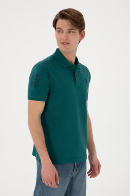 Erkek Slim Fit Polo Yaka Koyu Ye_il Basic Ti__rt Sepette S_rpriz _ndirim - U.s. polo assn фото 2