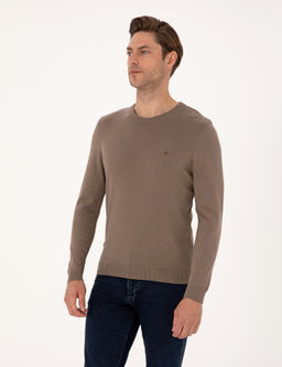 Vizon Melanj Slim Fit Bisiklet Yaka Basic Triko Kazak - Pierre cardin фото 3