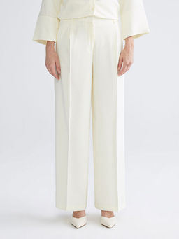 Loose Fit Geni? Pa?a Kad?n Pileli Pantolon