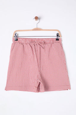 Trendyolmilla Kiremit Potikare Beli Lastikli Rahat Kesim Dokuma Sort & Bermuda TWOSS25SR00019  фото 6