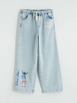 Wideleg Stitch Bask?l? K?z ?ocuk Jean Pantolon