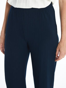 Kad?n Beli Lastikli D?z Pantolon