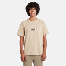 Футболка Timberland T-Shirt Oval Logo Authentic Fit бежевая  фото 4