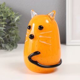 Фигурка стекло «Рыжий котик», 9×9×16 см