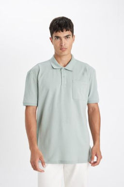 New Regular Fit K?sa Kollu Pike Basic Duz Polo Tisort