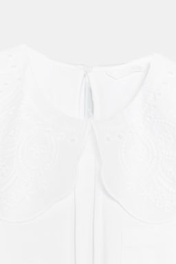 EMBROIDERED PETER PAN COLLAR T-SHIRT - Zara фото 17