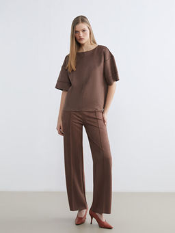 Dar Fit Kad?n S?et G?r?n?ml? Pantolon