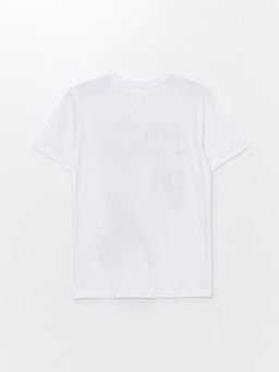 Bisiklet Yaka Kara Panter Bask?l? K?sa Kollu Erkek ?ocuk Ti??rt - Waikiki фото 2