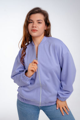 Бомбер из коттон фита сирень макси - Амадэль фото 25