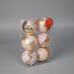 Ёлочные игрушки Новогодний восторг, шары новогодние, d=8 см, набор 6 шт., золото - Зимнее волшебство фото 3