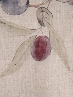 Скатерть, 160х160 см, полиэстер/лен, бежевая, Сливы на ветках, Plum Orchard