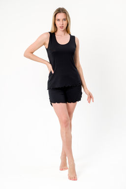 Пижама женская Сима из майки и шорт из вискозы коллекция Лотос,черный - Амадэль фото 15