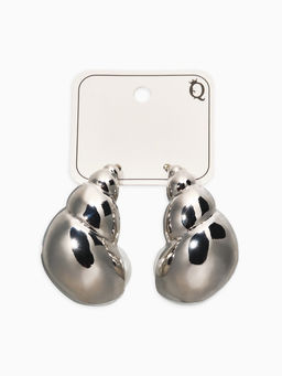 Серьги «Морской мир», улитка, белые в серебре