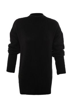 Siyah Genis Kal?p Yumusak Dokulu Basic Triko Kazak TWOAW23KZ00490