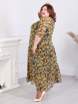 Платье с заниженной талией больших размеров - Almond фото 5