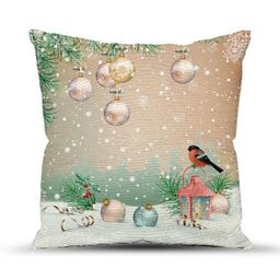 Подушка декоративная с фотопечатью 40х40 см, ткань смесовая, Зимняя сказка