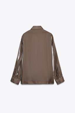 IRIDESCENT FLOWING SHIRT - Zara фото 6