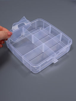 Органайзер для хранения мелочей, 18 ячеек, 15×16×12.5 см, с ручкой, прозрачный