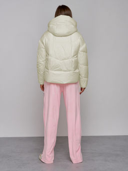 Зимняя женская куртка модная с капюшоном бежевого цвета 512305B - Mtforce фото 9