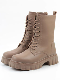 04-PAX33-2Z DK. BEIGE Ботинки зимние женские (натуральная кожа, 100% шерсть)