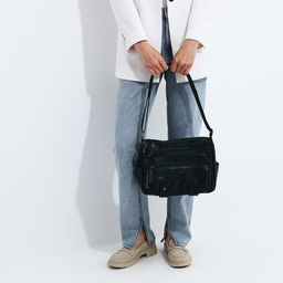 Сумка-мешок на молнии, цвет зелёный - Simaland фото 2