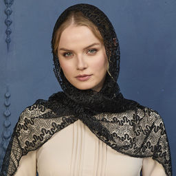 Палантин 160 х 45 см, цвет черный - Мастерская ПОКРОВ фото 4