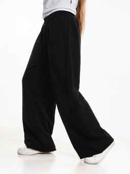 Брюки из футера для девочки с лампасом 22-5697 черный - Mini maxi фото 2