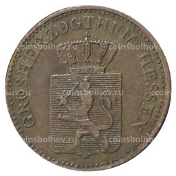 Монета 1 пфенниг 1860 года Германские государства Гессен Дармштадт